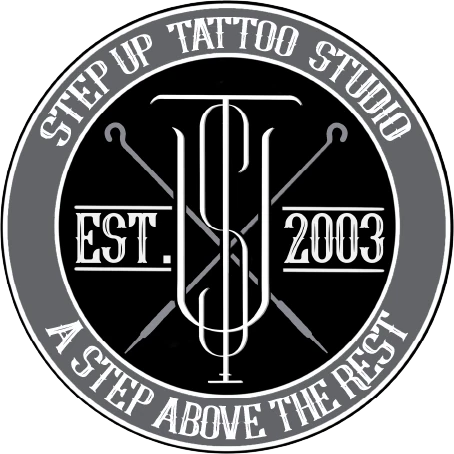 Step Up Tattoo Studio badge: Est. 2003, A Step Above The Rest